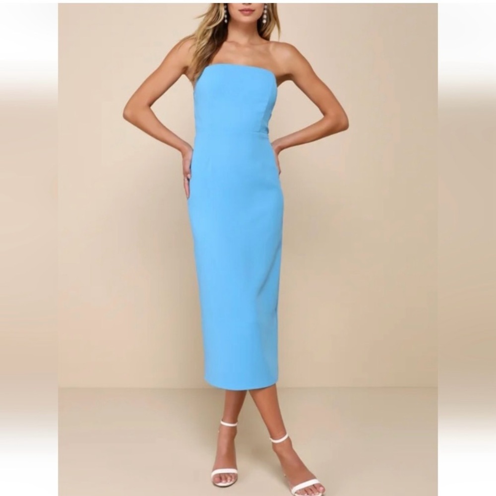 Lulus Blue Strapless Dress